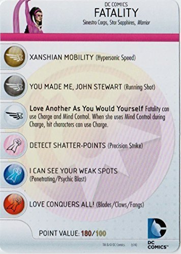 Heroclix DC War of Light #044 Fatality Figure Complete with Character Card