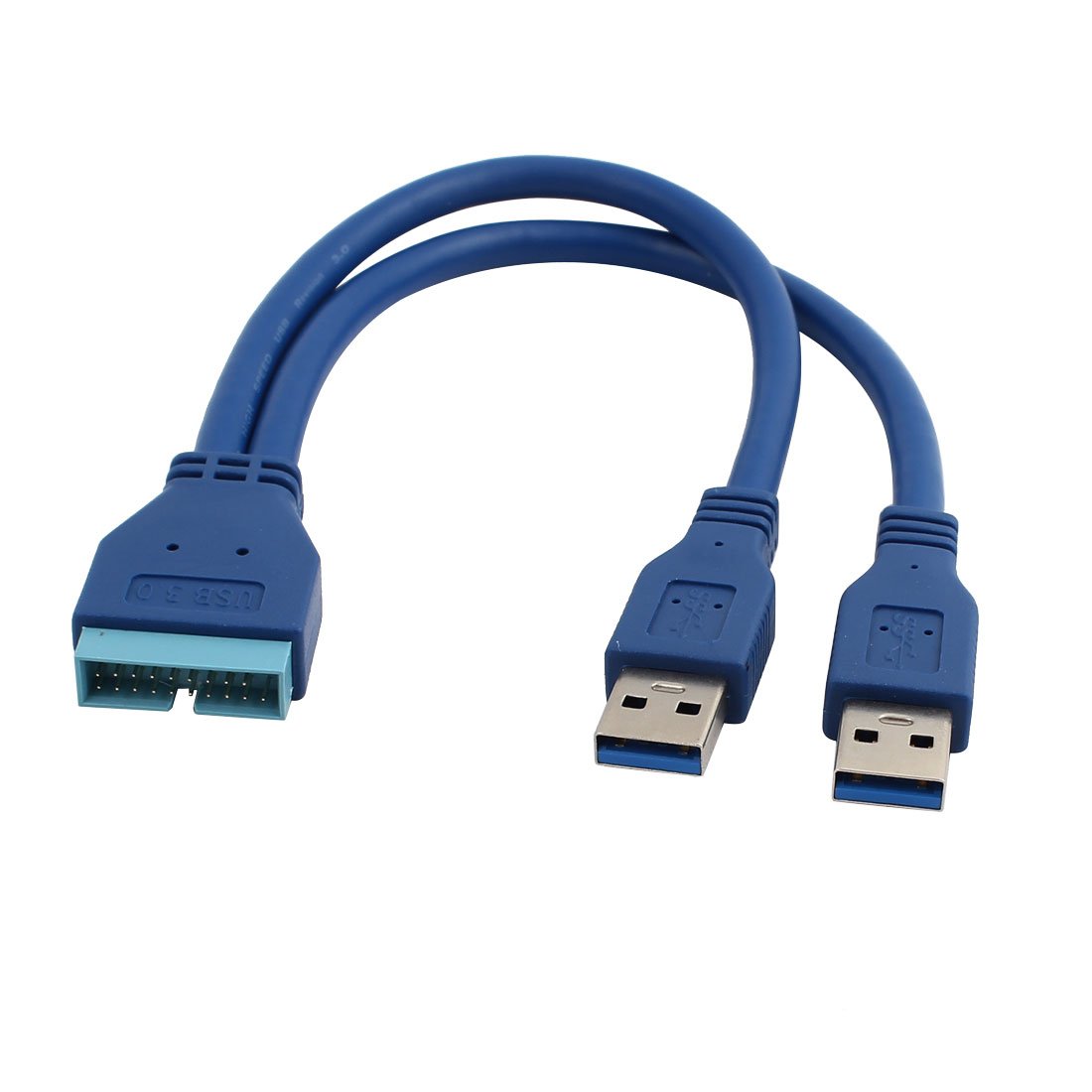 sourcingmap Motherboard 19-Pin Internal Adapter To 2 Male USB 3.0 Type A Cable External 27CM