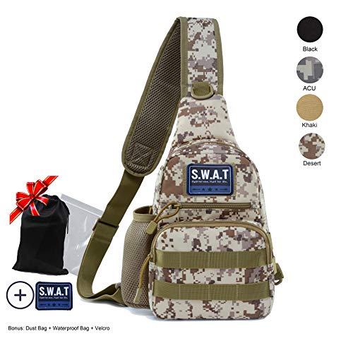 LHI Tactical Sling Chest Pack Bag Molle Daypack Backpack Small