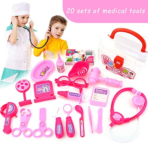 GRACEON Durable Child Doctor Suit Model Toy Child Medical Toy Toy Stethoscope Girl Toy Simulation Medicine Box Doctor Play House Toy Protective Cover Doctor Toy Children's Toys