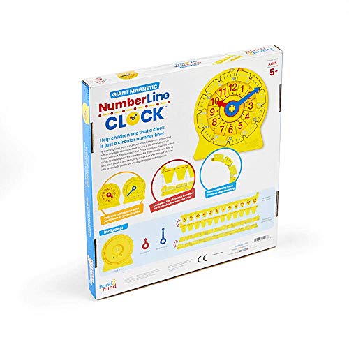 hand2mind NumberLine Clock for Demonstration, Math Manipulatives for Telling Time, Analog Clock