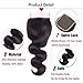 Amella Brazilian Body Wave Hair Bundles 100% Unprocessed Virgin Remy with Closure (18
