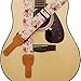 MUSIC FIRST Original Design, 2 inch width (5cm), “Rosa Multiflora in Cream” Padded Soft Muslin & Genuine Leather Floral Guitar Strap Electric Guitar straps