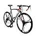 Road Bike LZ-550 Steel Bicycle 3 Spoke Wheels disc Brake 21 Speed Road Bike Black/White, 54thumb 1