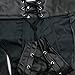 KILLREAL Men's Lace Up Faux Leather PVC Jockstrap Underwear Sexy Boxer Briefs Black X-Large
