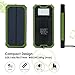Levin Solar Charger 15000 mAh, Solar Power Bank with 8 LED Flashlight Dual USB Port Solar Panel Portable Charger Outdoor Backup for iPhone, iPad, iPod, Cell Phone, Tablet, Camera – Green