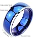 King Will TYRE Men's 8mm Tungsten Carbide Ring Two Tone Blue Plated Polish Beveled Edge Wedding Band