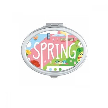 Amazon Co Jp 春の光の季節のイラスト 楕円形のコンパクトメーク