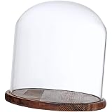 Cloche En Verre Transparent Avec Base En Bois - 10x16cm - Pour Décoration, Présentation De Gâteaux, Objets Précieux - 2