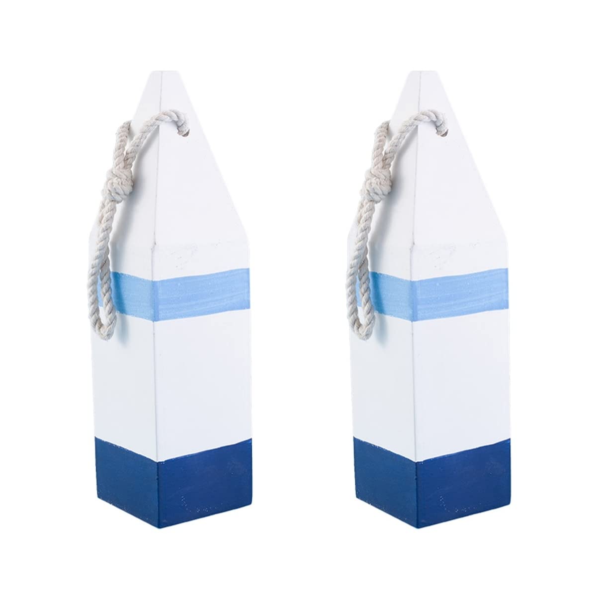2pcs Mediterranean Style Resin Crafts Model Sea Maine Bouy Mediterranean Figurines Handmade Wall Beach Marine Ornament Blue Room Decorative Ocean Lighthouse Ornaments