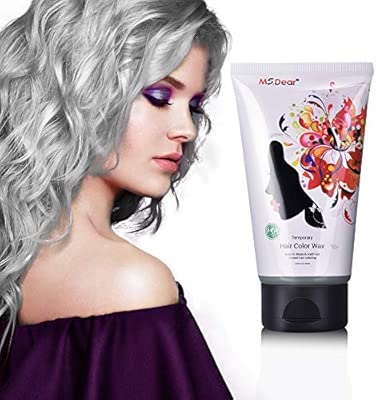 Temporary Hair Dye Hair Colour Wax Ms Dear 120ml Grey Hair Styling Cream Hair Pomades Natural Matte Hairstyle For Cosplay Party Festival Washable