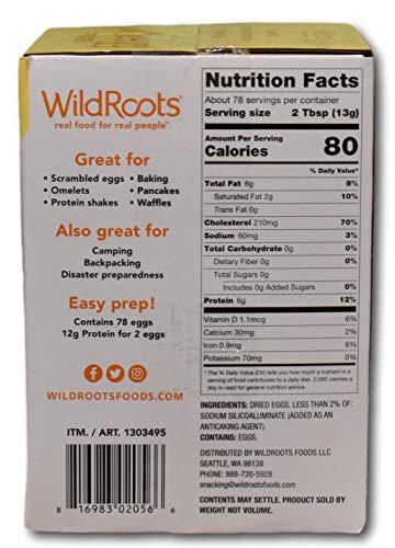 WildRoots Whole Egg Powder Made with Real Egg for Real People