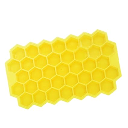 outflower DIY Soft Silikon Ice Cube Tabletts Beehive Honeycomb Ice Cube Formen für Whiskey Wein grün, Silikon, gelb, 20.5*12*