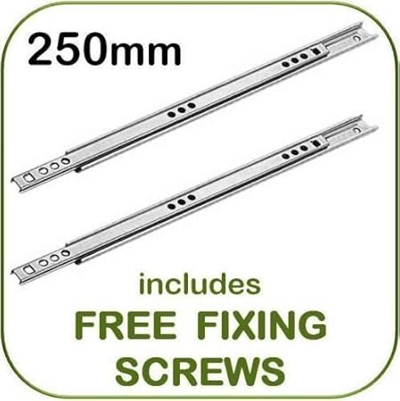 Express Fittings Metal Drawer Runners 17mm Wide X 250mm Per