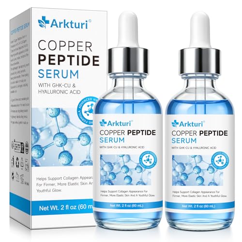 Copper Peptides Ghk-cu Serum, Ghk-cu Peptide Serum, Copper Peptide Serum for Tightening, Collagen Boosting & Hydrat, Reduces Fine Lines and Wrinkles (2PC, 60ML)