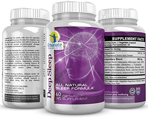 Deep Sleep Natural Sleep Formula for Men &amp; Women - 100% Natural, Safe &amp; Non-Habit Forming Sleep Aid Pills (Vegetarian Safe) w/ Melatonin &amp; 5-HTP for Quick, Sound &amp; Healthy Sleep - 60 Capsules
