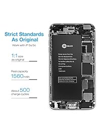 Ombar Batería de repuesto compatible con iPhone Kit completo de herramientas de reparación, tiras adhesivas, polímero de litio