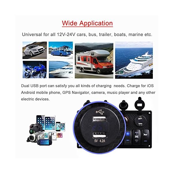 AutoEC-Waterproof-8-Gang-Rocker-Switch-PanelCigarette-SocketCigarette-Lighter42A-Double-USB-Power-Charger-Adapter-with-Digital-Voltmeter-Display-Flush-Mount-for-RV-Car-Boat