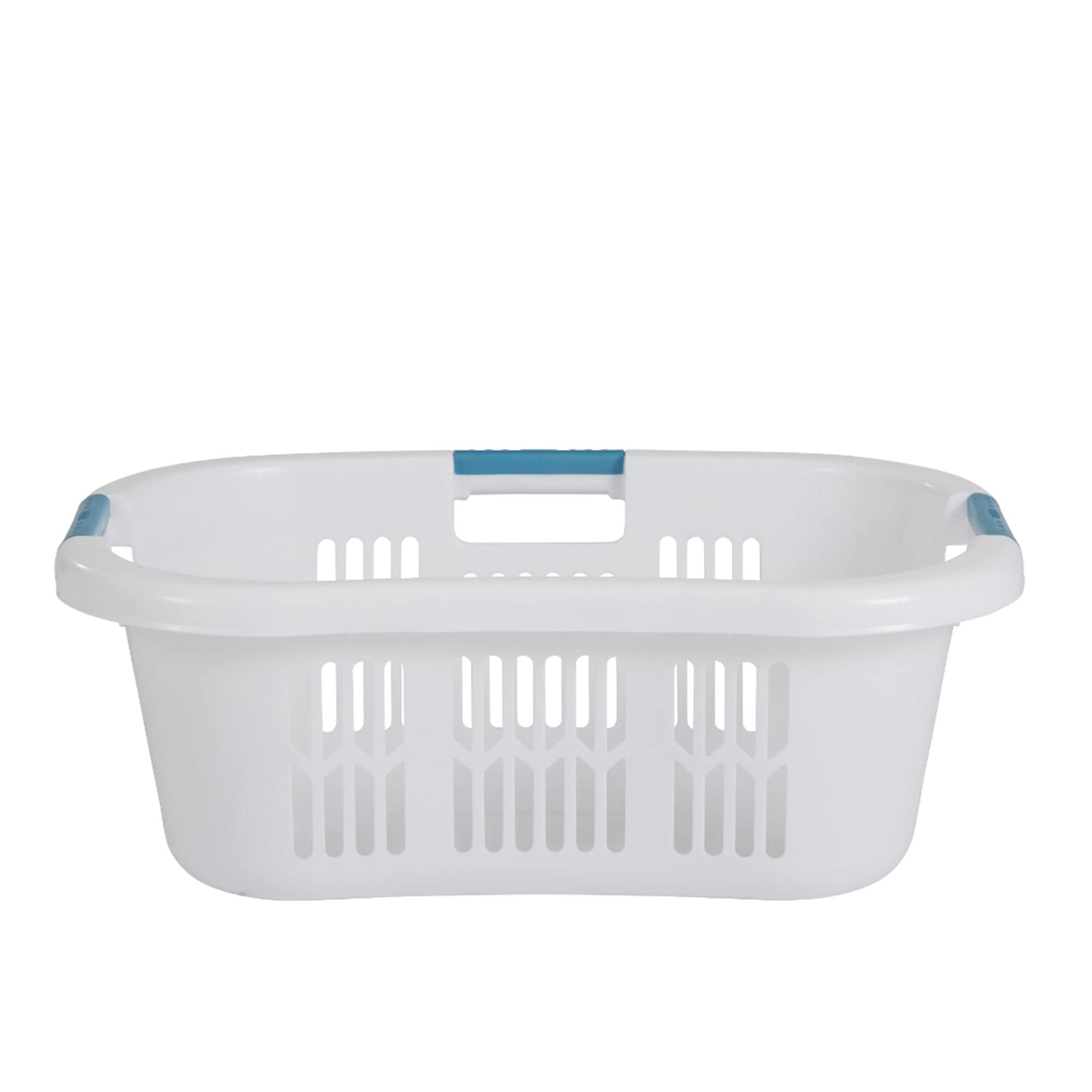 Rubbermaid Laundry Basket XL Hip-Hugger Basket 2.1-Bushel White Laundry Storage/Bathroom/Bedroom/Home Closet