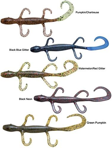 ZMan SOFT LURE LIZARDZ 8" - PACK OF 6 - By 6, Black neon, 20