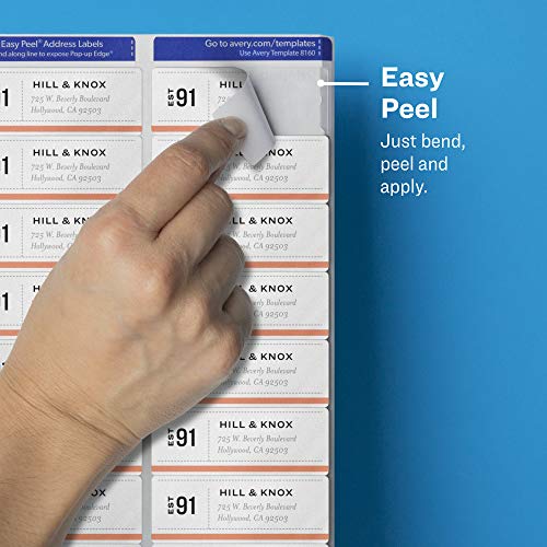 Avery Clear Easy Peel Address Labels for Laser Printers 1" x 25/8