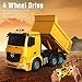 Tuptoel Remote Control Dump Truck 4WD 6 Channel Full Function Construction Toy Vehicle Machine Model with Lights, 1/26 Scale Rechargeable RC Truck for Kids, Gifts for Boys Girls