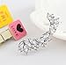 Cute Crystals Cuff Earrings Hypoallergenic Stud Ear Climber Jackets for Women (Silver)