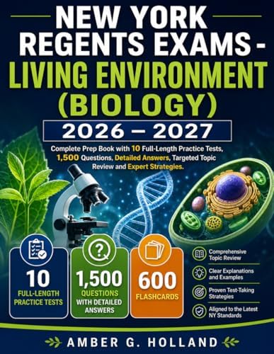 NEW YORK REGENTS EXAMS Living Environment (Biology) 2026–2027: NY Regents Living Environment Study Guide 2026–2027: 10 Practice Tests, Step-by-Step ... and All Core Curriculum Topics Reviewed: Clark, R.Morgan: 9798195776534: Amazon.com: Books