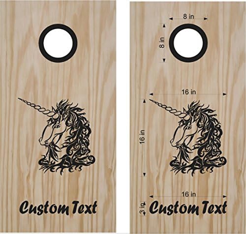 Unicorn Fantasy Cornhole Board Decals Stickers - Bean Bag Toss - Vinyl Stickers - Comes With Rings - Bean Baggo Decals