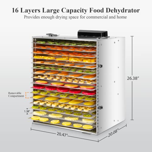 Commercial Premium Stainless Steel Food Dehydrator, 16 Layers Fruit