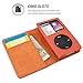 iPod Classic Case, Snugg Orange Leather Flip Case [Card Slots] Executive Apple iPod Classic Wallet Case Cover and Stand - Legacy Series
