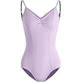 HROYL Women's Classic V-neck Dance Camisole Leotard with Adjustable Straps for Ballet Gymnastics,3S-C11