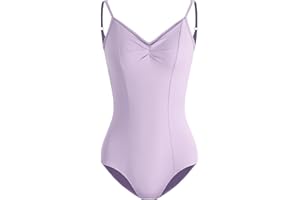 HROYL Women's Classic V-neck Dance Camisole Leotard with Adjustable Straps for Ballet Gymnastics,3S-C11
