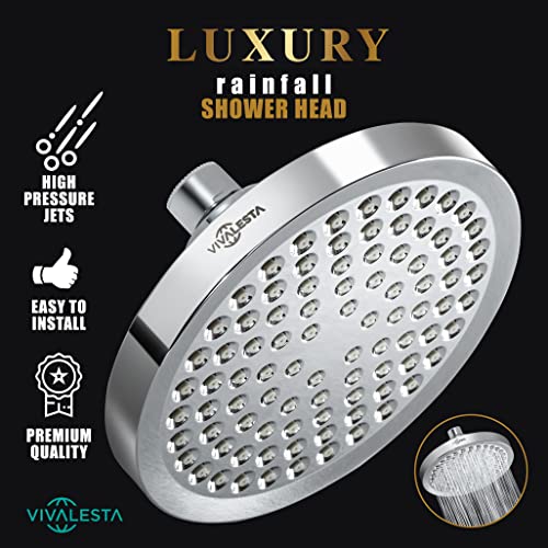 VIVALESTA Shower Heads High Pressure with Adjustable Angles, 6" Royal