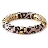 Leopard Bracelet Adjustable Stretch Leopard Bracelets Vintage Cheetah Charm Bracelet for Women Summer Holiday Jewelry Gift