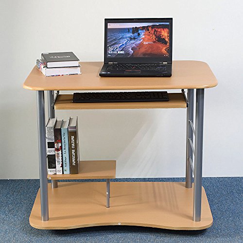 Rolling Computer Desk Laptop PC Table Workstation Study Home Office Furniture - Thumbnail 3
