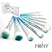 FONY Squama Makeup Brushes 10 Pcs Professional Makeup Brush Set, Premium Silky Soft Synthetic Bristles with Squama Handles Cosmetics Brush Kit (10, Fresh)