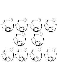 GoodQbuy 10 PCS Advanced Nipple Covert Tubo acústico Bodyguard Auricular Auricular Micrófono para Motorola Talkabout MD200TPR MH230R MR350R MS350R MT350R MG160A MH230TPR MS350R MJ270R1-pin