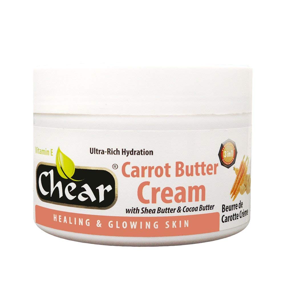 Chear Carrot Butter Cream 500ml with Shea Butter & Cocoa Butter - Solid Formula - Healing & Glowing Skin