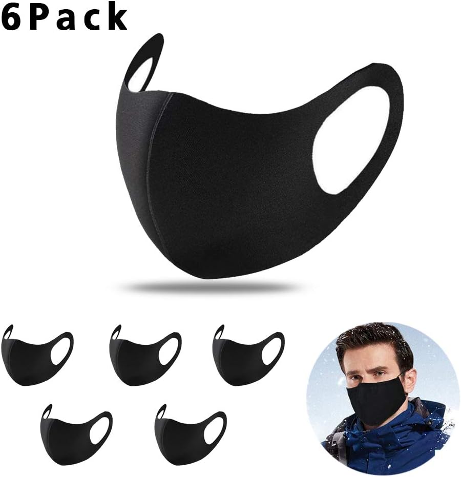 Anti Dust Face Mask with Filter Activated Carbon for Unisex Running Outdoor Sport Anti-Pollution Mask 6pcs