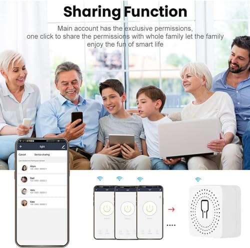 Redare Alexa wifi smart switch module,Mini Smart Relay Switch,16A Universal Breaker Timer Switch Works with Alexa/Google Home Assistant,Voice Control,Timer Function (Tuya 1 Gang, 6 pack)