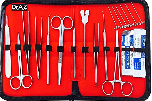30 Pcs Plus Advanced Students Lab Veterinary Anatomy Botany Pure Stainless Steel Dissecting Tool Kit Set for Frogs Animals Biology Medical Students with Scalpel Handle - 12 Blades - Case