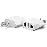 Unidapt European to US Plug Adapter, 220V to 110V Pin Converter, 2-Pack | EU Europe to USA, Canada, Mexico Wall Plug Adapters for Households and Offices, Adaptador de Enchufe, Converter Set