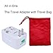 Travel Adapter,All in One Design-With US UK EU AU/CN International Plug and Universal AC Sockets, Wall AC 110-250V Power Multi Outlet Adapter Worked for More than 150 Countries