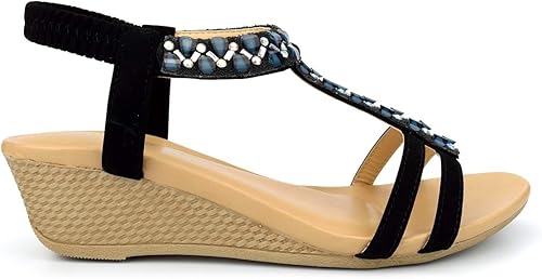 black diamante wedges