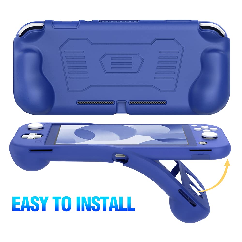 MoKo Protective Case for Switch Lite, Silicone Soft Grip Cover Case, Kids Friendly Ergonomic Grip Case Cover Shell Anti-Collision Non-Slip Shockproof Case Compatible with Switch Lite - Blue