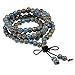 JDZ Amulets Tibetan Buddhist Vintage Style 108 Blue Porcelain Prayer Beads Wrist Meditation Mala Bracelet LS078