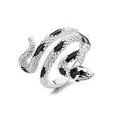 HAIXIAN Sterling Silver Snake Ring, Gothic Punk