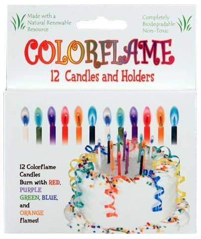 Bc Colorflame Birthday Candles With Colored Flames (12 Per Box) Kitchen]
