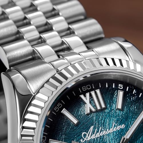 ADDIESDIVE 10.6 MM Luxury Watches for Men Women Roman Numerals Synthetic Sapphire VH Sweep Second Fluted Bezel Casual Wear Unisex Watch